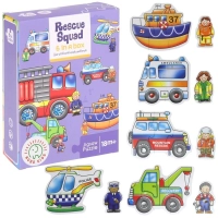 Puzzle Baby Pojazdy Ratunkowe Straż Pożarna Helikopter Ambulans Holownik