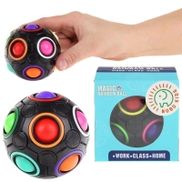 Piłka Łamigłówka Logiczna Sensoryczna Kostka Antystresowa Rainbow Ball
