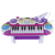 Różowy Keyboard Pianinko Organy Mikrofon Stołek