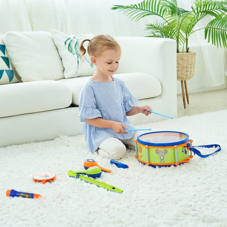 Zestaw Muzyczny Dla Dzieci Instrumenty Flet Bęben