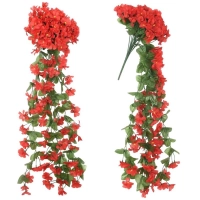 Girlanda Kwiaty Zwisające Sztuczny Bukiet Kwiatów - czerwona