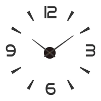 Zegar Przyklejany Nowoczesny Na Ścianę 3D Cichy 120 cm Czarny Ścienny