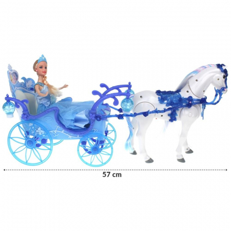 Niebieska Kareta Chodzący Koń Kraina Lodu Barbie-52348