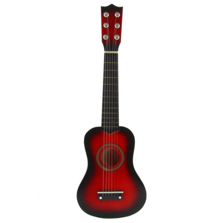 Gitara Drewniana 6-strunowa Kostka Czerwona-52818