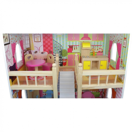 Ogromny Drewniany Domek dla Lalek Barbie + Taras-52943