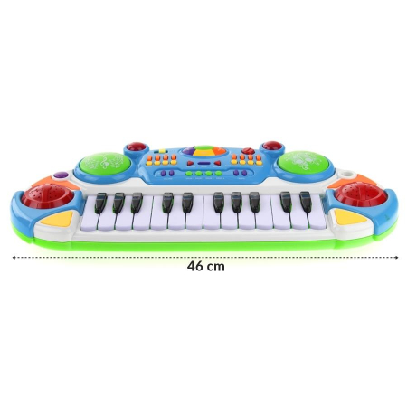 Niebieski Keyboard Pianinko Organy Mikrofon Stołek-53011