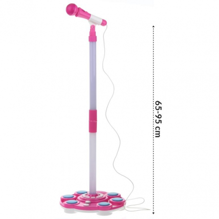 Mikrofon na Statywie dla Dzieci Karaoke MP3 Różowy-53107