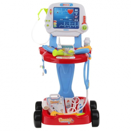 Niebieski Wózek Lekarski dla Dzieci Zestaw Lekarza-53980