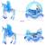 Niebieska Kareta Lalka Koń Pegaz Świecący Róg -55102