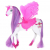 Różowa Kareta Lalka Koń Pegaz Świecąca Korona-55125