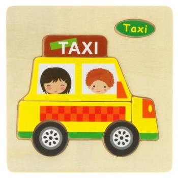 Drewniana Układanka Edukacyjna - Taxi-55607
