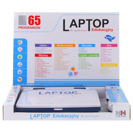 Niebieski Laptop Edukacyjny dla Dzieci 65 Programy-57066