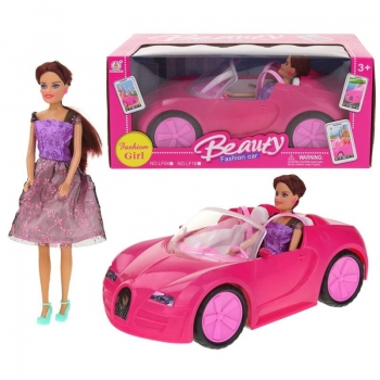 Samochód Cabriolet dla Lalek Różowy Lalka Barbie-60278