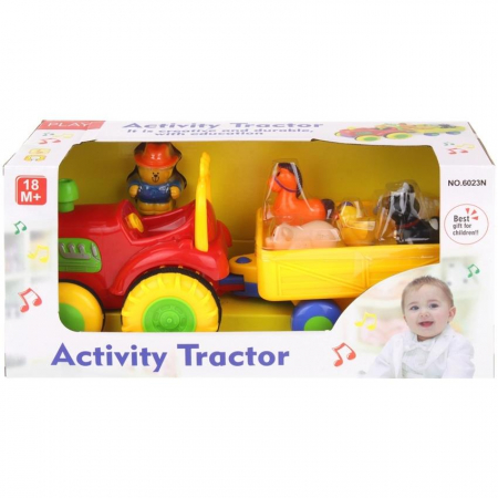 Interaktywny Traktor Przyczepka Dźwięki Farmer-62303