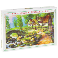 Puzzle 1000 el. Domek na Wsi Gąski Most Drzewa-62457