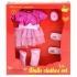 Ubranka Lalki Strój Baletnicy Różowy Komplet Bobas