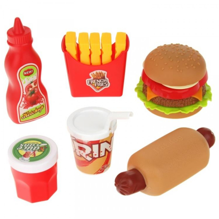 Jedzenie Fast-Food Hamburger Frytki - z ketchupem-66867