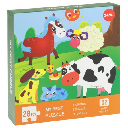 Edukacyjna Układanka 28el. Puzzle Farma Zwierzęta -67918