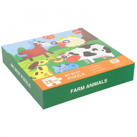 Edukacyjna Układanka 28el. Puzzle Farma Zwierzęta -67920