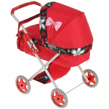Wózek dla lalek głęboki - czerwony-69372