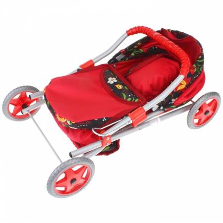 Wózek dla lalek głęboki - czerwony-69377