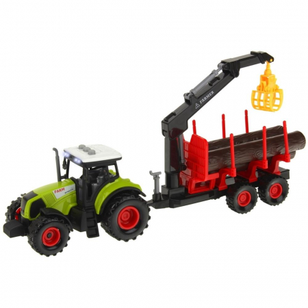 Traktor z Przyczepą Drzewo Chwytak Światło Dźwięk-70638