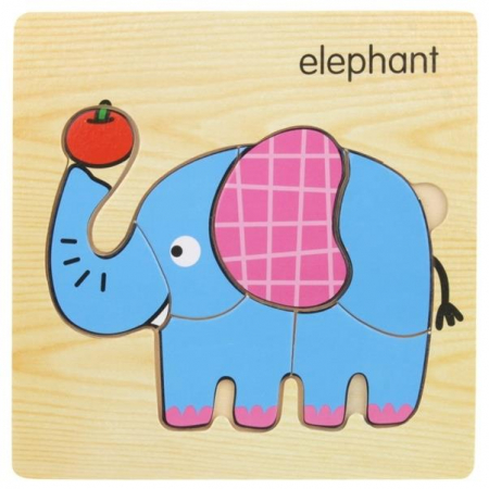 Drewniana Układanka Edukacyjna - słoń