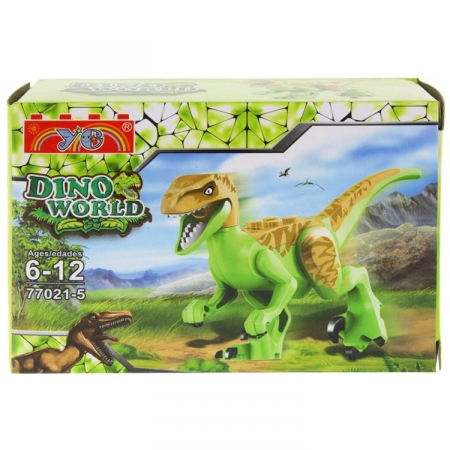 Klocki Konstrukcyjne Dinozaury - zielono-brązowy-73999