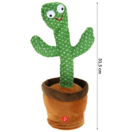 Śpiewający Tańczący Kaktus Mówi Powtarza LED USB-79413