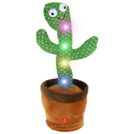 Śpiewający Tańczący Kaktus Mówi Powtarza LED USB-79415
