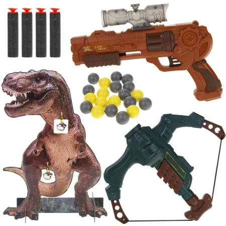 Broń Pistolet na Kulki Kusza Tarcza Dinozaur T-Rex