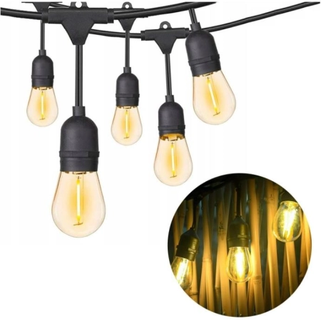 Łańcuch Girlanda Ogrodowa15m Lampki 15 Żarówek LED-84211