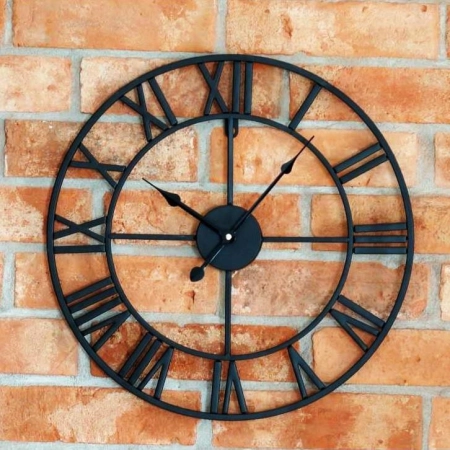 Zegar Ścienny 60cm Metalowy Vintage Rzymski Loft-84352