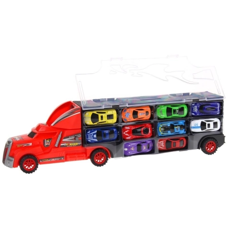 Ciężarówka Tir Laweta z Przyczepą - czerwona-84522